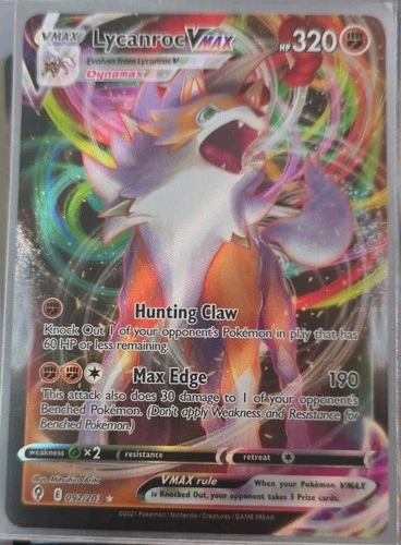 Pokemon Lycanroc VMAX 092/203 SWSH07: Evolving Skies Holo