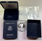 2001-P PROOF AMERICAN SILVER EAGLE 1 OZ .999 FINE SILVER OGP BOX & COA