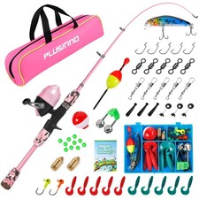 Kids Fishing Pole with Spincast Reel Telescopic Fishing Rod Combo Full Kits f...