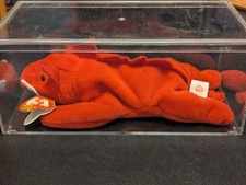 Ty Beanie Baby - Grunt the Razorback Retired 1995 Style 4092 with Display Case