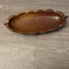 MCM Haitian Mahogany Wood Bowl 10  Handmade Round Nut Dish Sydney Farber  Son