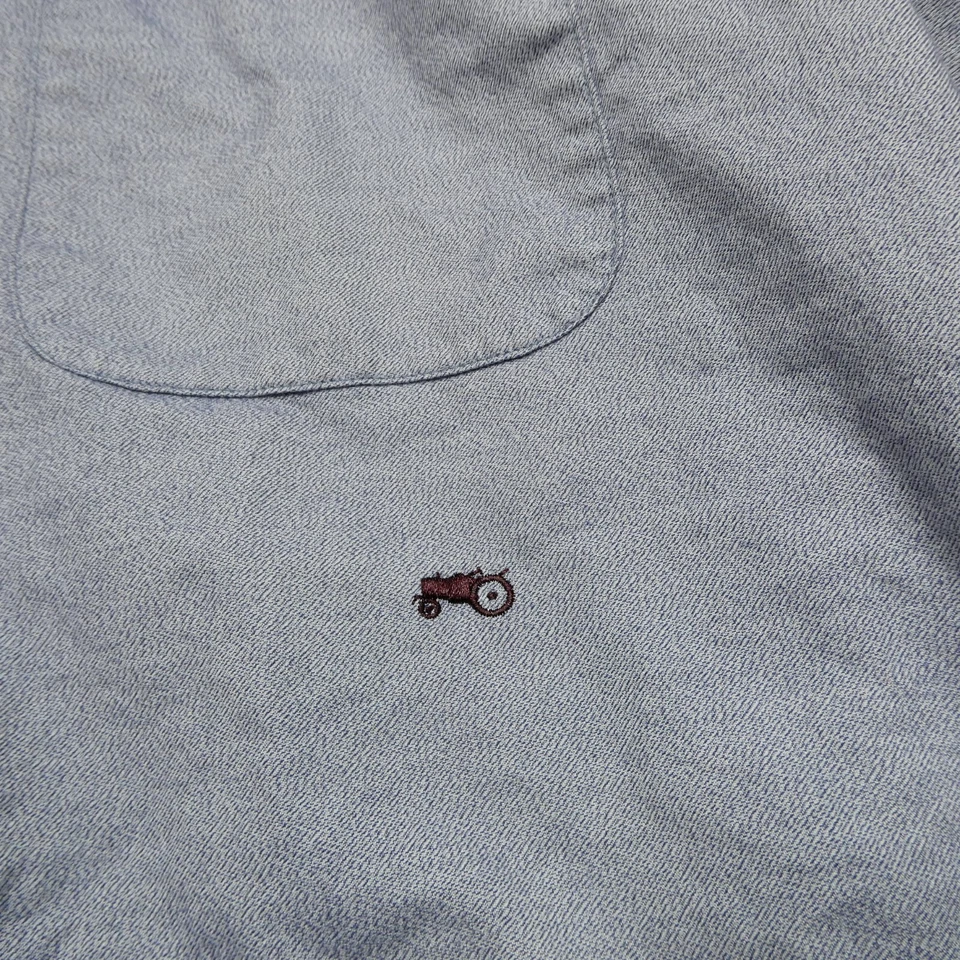 MOODS OF NORWAY 衬衫男式大号蓝色柔软棉法兰绒纽扣长袖 — 第 3/4 张图片