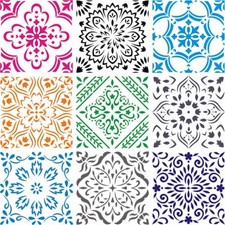 Large Mandala Stencil 12x12 Inch - 9 Pack Mandala Stencils Templates for Pain...