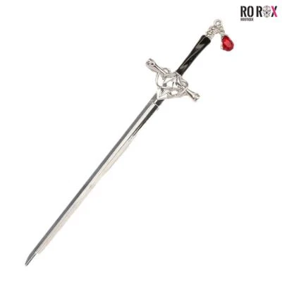 Dagger Hair Pin Ruby Pendant Silver Sword Sticks Vintage Hair Gothic Accessories