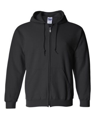 Gildan Heavy Blend Full Zip Hooded Sweatshirt 18600 Hoodie Black