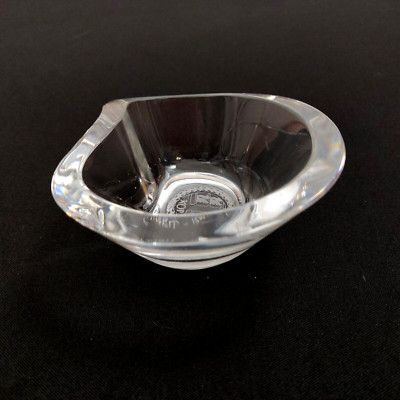 Helena Tynell RIIHIMAEN Lasi Oy Art Glass Bowl Engraved Seal KOP Bank of Finland