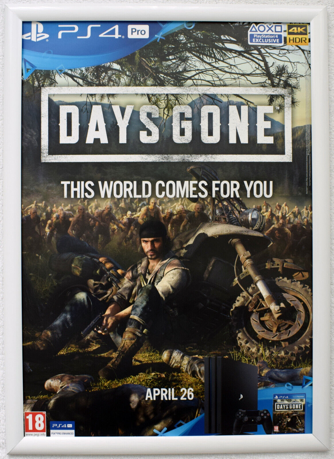 Days Gone Video Game Rare Promo Mini Poster Framed PS4