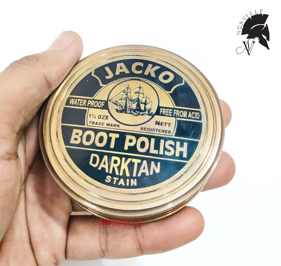 Brújula antigua de latón macizo 3 pulgadas Jacko Boot Brújula pulida de colección Foto 2 de 4