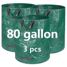 3 pcs Pack  80 Gallon Garden Leaf Bags Reusable Yard Lawn Waste Bag