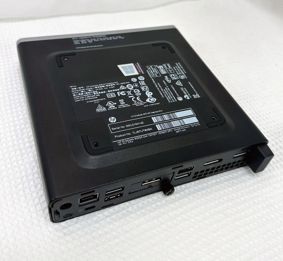 HP EliteDesk 800 G5 Mini, i5-9500T, 32GB, NUEVO 1TB NVMe SSD, Wi-Fi + BT, WIN 11 P Foto 4 de 4