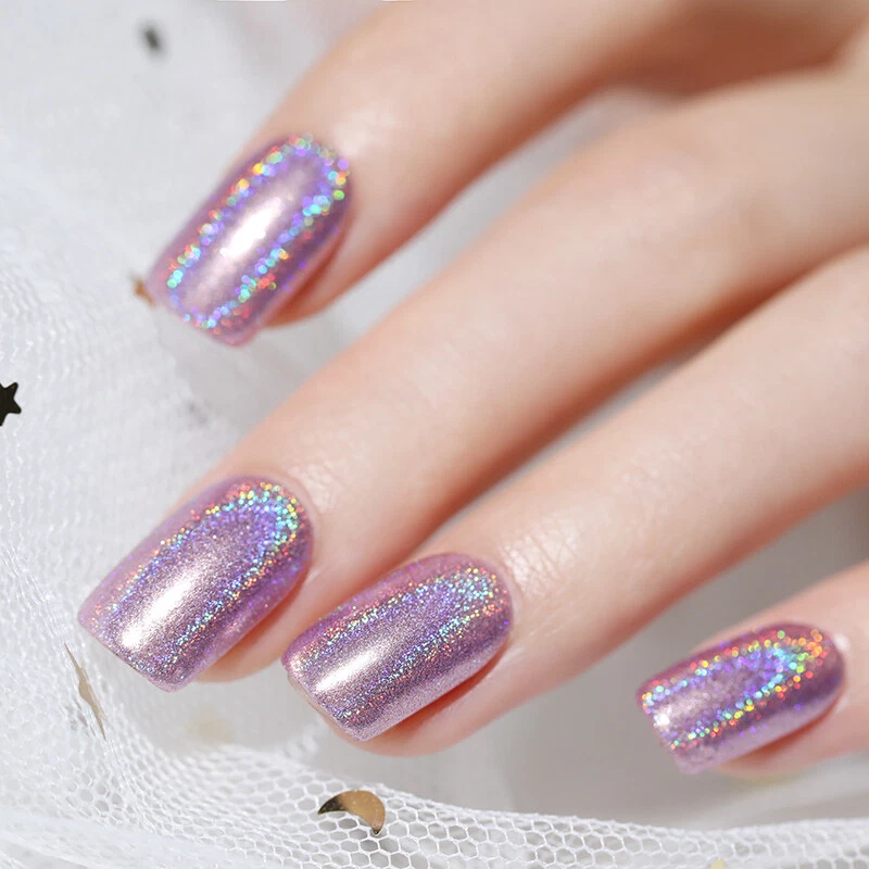 Unicornio Holográfico Uñas Polvo Brillo Láser Holo Arte en Uñas Decoraciones Cromo Foto 3 de 4