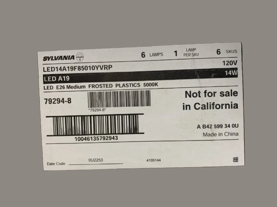 Sylvania 79294 LED Light Bulbs 6 per box  -  New Surplus - Image 2 of 2