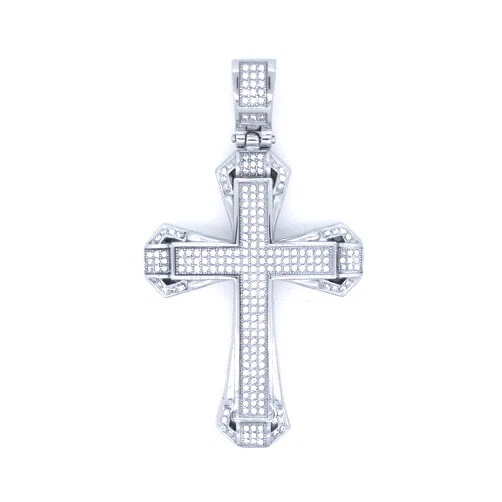 Colgante Cruz Hombre Acero Inoxidable 316 Pavé (Solo Colgante) Foto 4 de 4