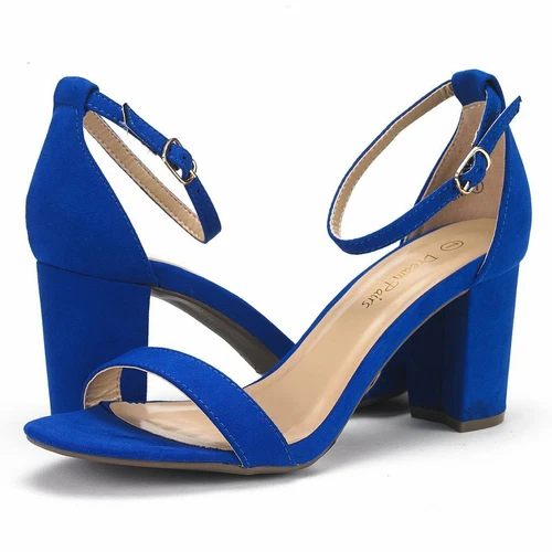 Damenschuhe Hochzeitssandalen offene Zehenpartie klobiger niedriger Absatz Party-Sandalen Größe 5-11 - Bild 38 von 63