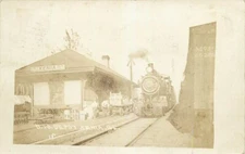 Ritchie Bros. Real Photo Postcard Railroad Depot, Xenia, Illinois - used 1907