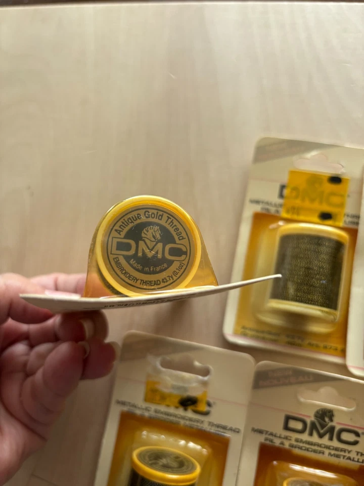 DMC Metallic Embroidery Thread LOT of 7 NIP Antique Silver Gold Multicolor - Image 3 of 4