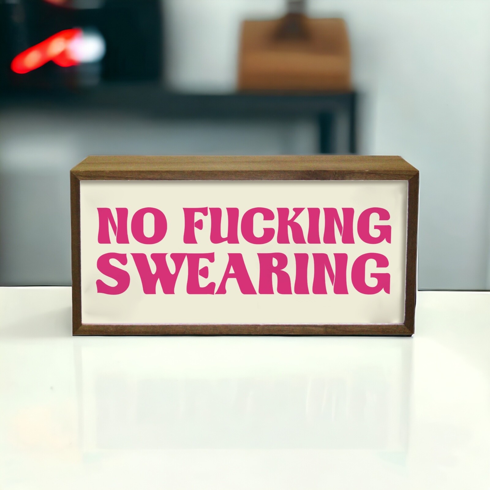 Echothree Light Led Box Sign - No Swearing Allowed (Sort Of) - Image 2