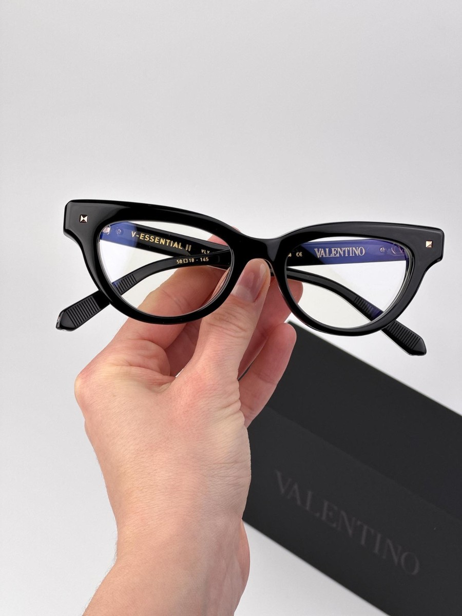 クルリガマ様 VALENTINO 2点 112 113 Valentino Women Eyeglasses Shiny Black Cat Eye V-ESSENTIAL II VLX
