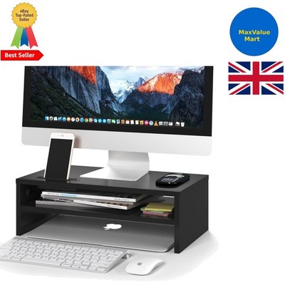 Stilvolle und funktionale Schreibtisch-Erhöhung aus Holz - ergonomischer Monitorständer mit 30 kg Kapazität