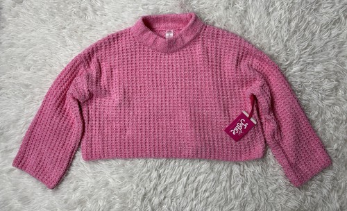 Girls Justice Drop Shoulder Mock Neck Pink Sweater Size M (10)