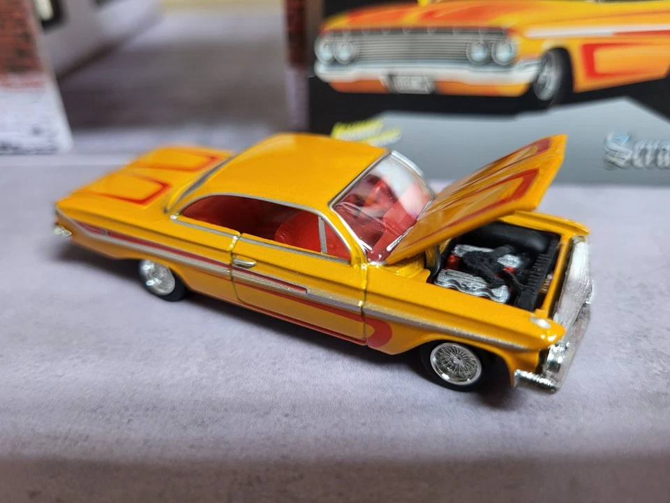 JOHNNY LIGHTNING 1:64 JLSP406A 1961 CHEVROLET IMPALA SS 409 (SCRAPIN') YELLOW - Image 3 of 3