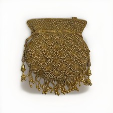 Hand Bag Potli Clutch Ethnic Bride Purse with Drawstring For women Brown colour