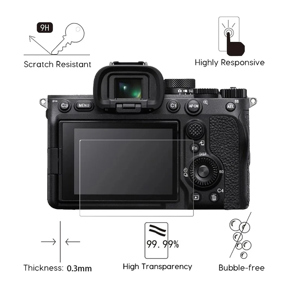 Olympus OM-D E-M1 E-M1X E-M5 E-M10 I II III IV Tempered Glass Screen Protector - Image 4 of 4