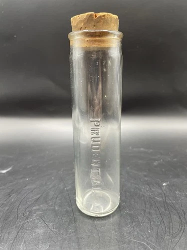 Antique Blown Prudential Insurance Co Urine Sample Bottle w Cork Stopper