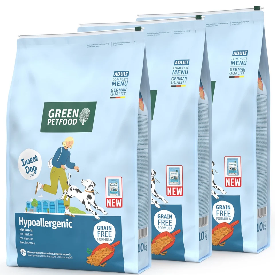 Green Petfood InsectDog Hypoallergenic | 3 x 10 kg