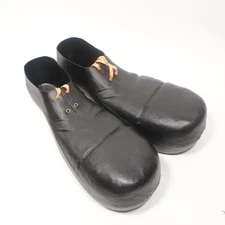 Rubie’s 741 Clown Shoes Adult Size Black Plastic 1978 USA Made Vintage Costume