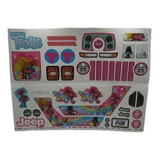 POWER WHEELS - 3900-8854 Label Sheet for HNB55 12V Trolls Jeep