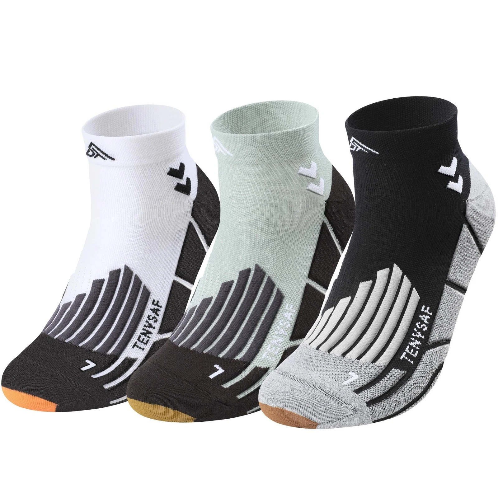 Mens Compression Socks for Running: Anti-Blister Ankle Socks 3 Pairs Athletic...