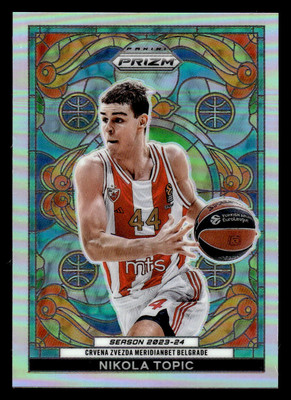 Nikola Topic 2023-24 Panini Prizm Turkish Airlines EuroLeague #25 Stained Glass