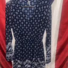 Live 4 Truth Size Medium Blue & White Dress Elephant And Fancy Designs