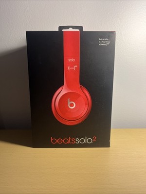 Beats by Dr. Dre Solo2 Headband Headphones - Gloss Red Model B0518 w/ box
