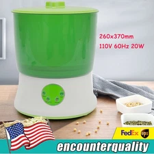 Automatic Bean Sprouts Machine Thermostat 2Layer Bean Sprouter Seed Sprout Make