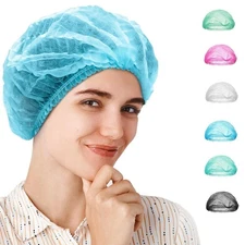 1000-pcs Disposable Bouffant Cap Hair Net Head Cover Industrial/Medical 24in