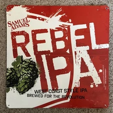 Sam Adams Rebel IPA Metal/ Tin Beer Tackard/ Sign/ Wall Decor/ Logo Barware