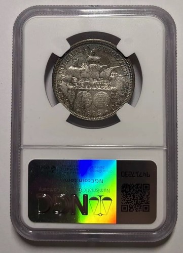 1892 COLUMBIAN EXPO COMMEMORATIVE SILVER HALF DOLLAR NGC MS 64 - TONED - Picture 6 of 7