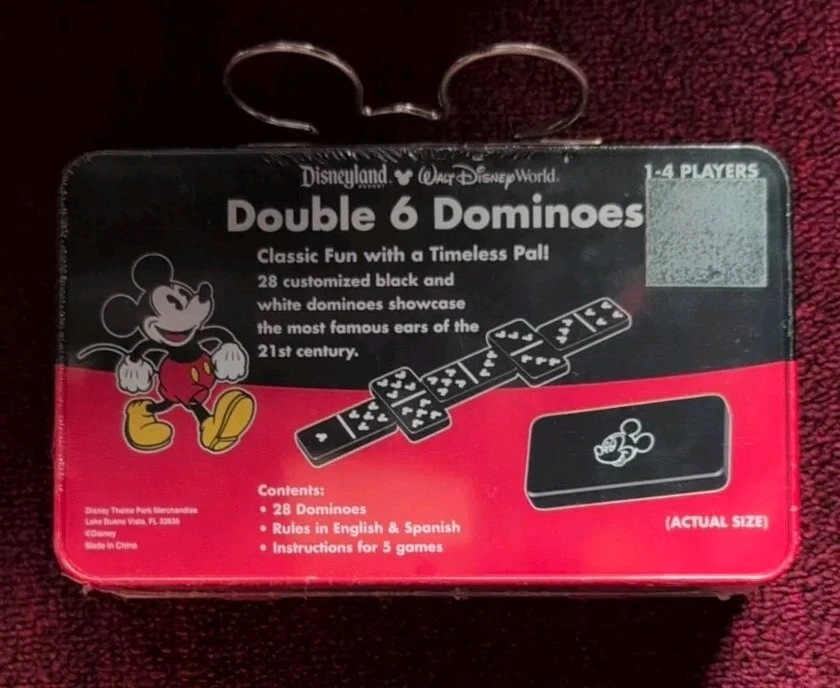 Disney Parks Exclusive Mickey Mouse Double 6 Dominoes Tin Case - BRAND NEW! - Image 3 of 3