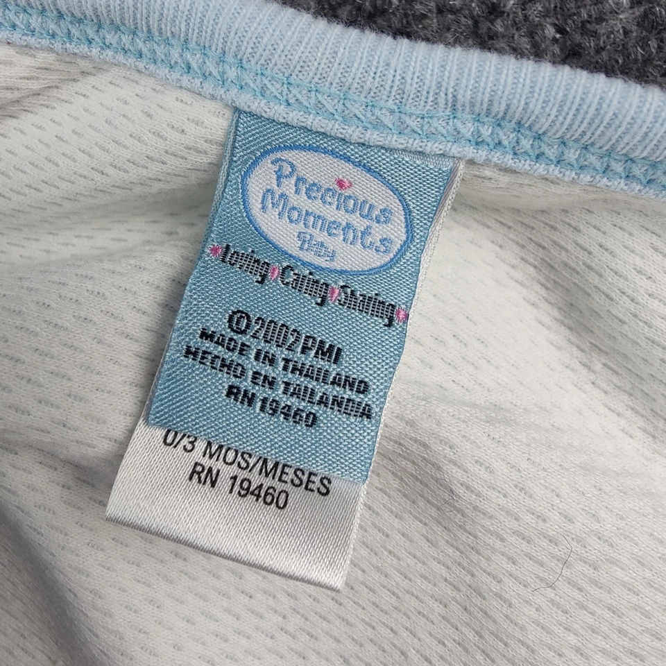 Защитное одеяло Precious Moments милое вышитое для мальчика синее приемное пеленальное - Изображение 3 из 4