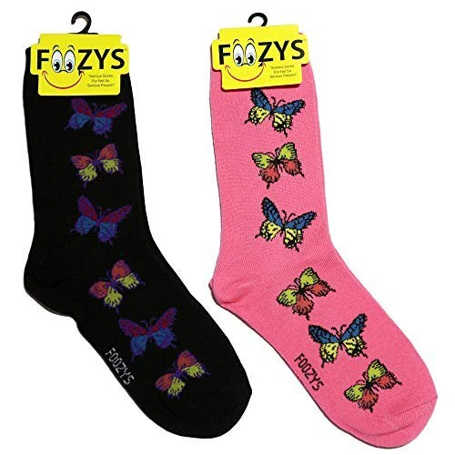 Hermosos calcetines para mujer Foozys efecto mariposa alas mariposas 2 pares Foto 2 de 2