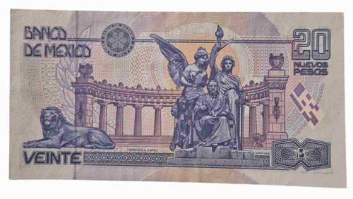 Messico: 20 Nuevos Pesos 10/12/1992 (Pick#100) cod. interno 830 - Imagen 2 de 2