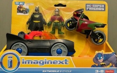 New Imaginext Fisher Batmobile Playset DC Super Friends + Batman + Robin