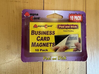 10 Self Adhesive Peel and Stick Business Card Promotional Magnets - NIB