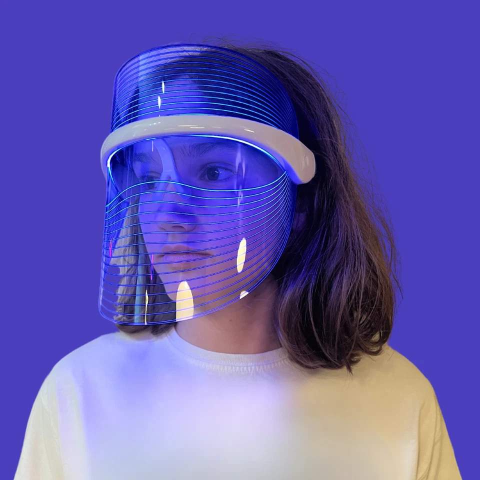 7 Colors Red Light Photon Face Neck Mask Rejuvenation Skin Wrinkles Therapy - Image 2 of 4