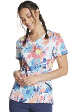 Floral Burst Dickies Scrubs Dynamix Mock Wrap Top DK608 FLUB