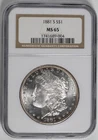 1881 S Morgan Silver Dollar NGC MS65