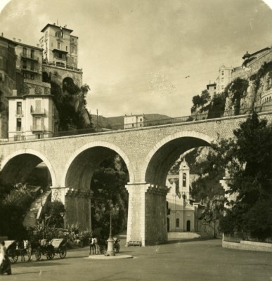 Frankreich Französische Riviera Monaco Schlucht von Ste Devote altes Stereoview Foto NPG 1900