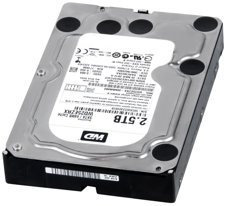 Festpllatte WD Caviar Green WD25EZRX 2.5TB 5400u/Min 64MB SATA III 3.5'' Inch - Image 4 of 4